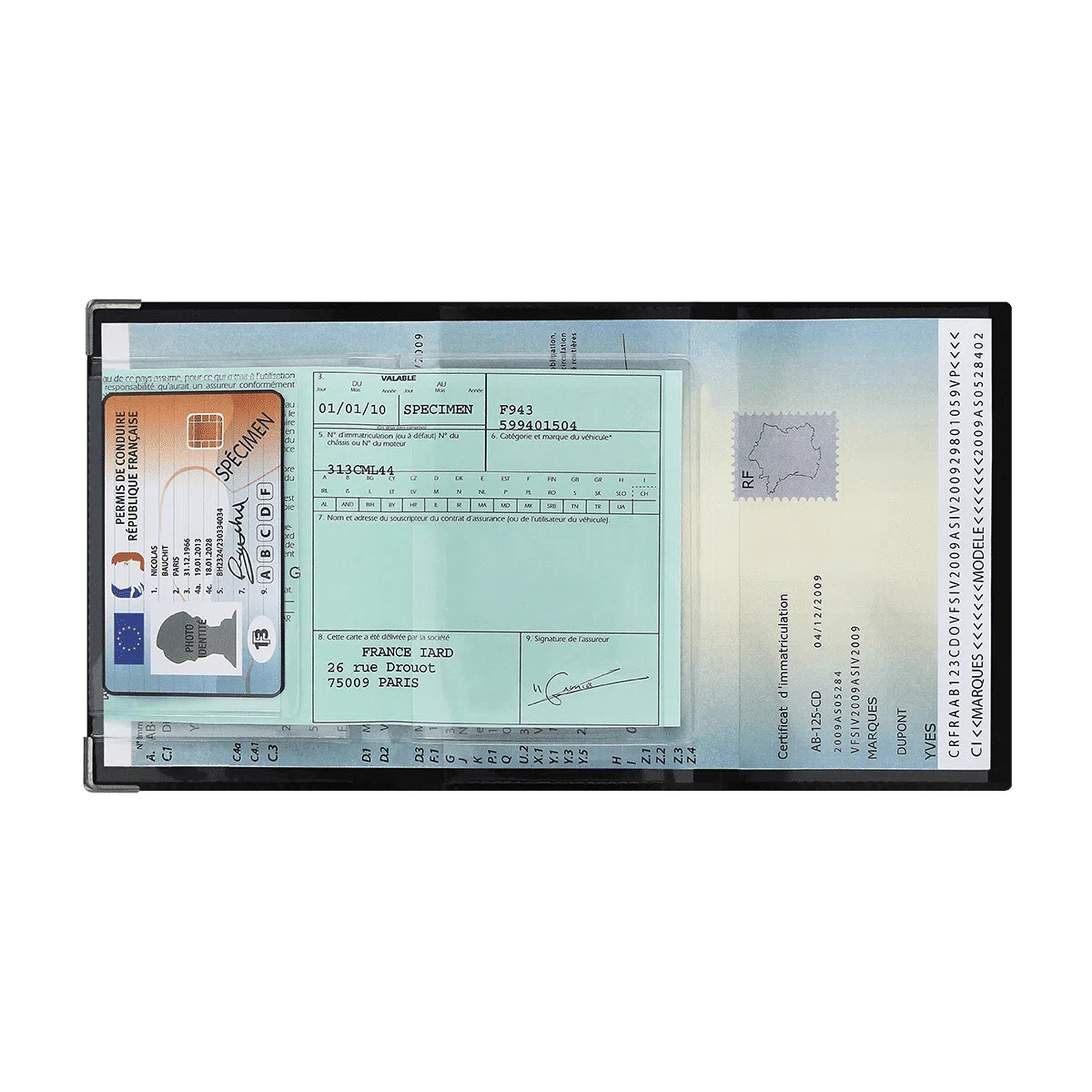 porte papiers moto étui carte grise Color pop fabrication française