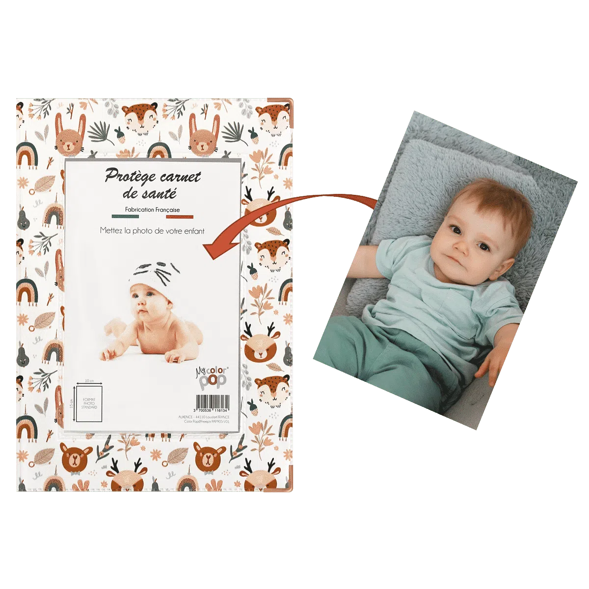 étui carnet de santé personnalisable Color pop fabrication française