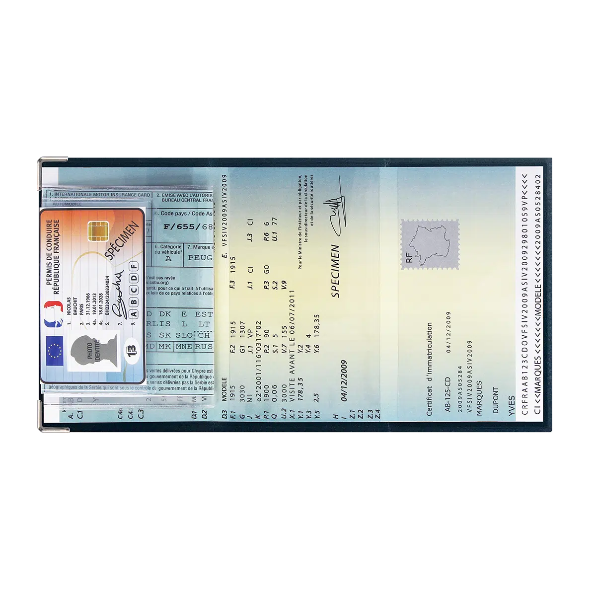 porte papiers voiture étui carte grise étui permis de conduire Color pop petite maroquinerie made in France fabrication française