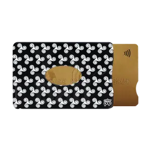 motif brh noir, carte bancaire, carte de crédit, carte anti-rfid, carte anti-piratage, protège carte bancaire, étui pour carte bancaire ou carte de crédit