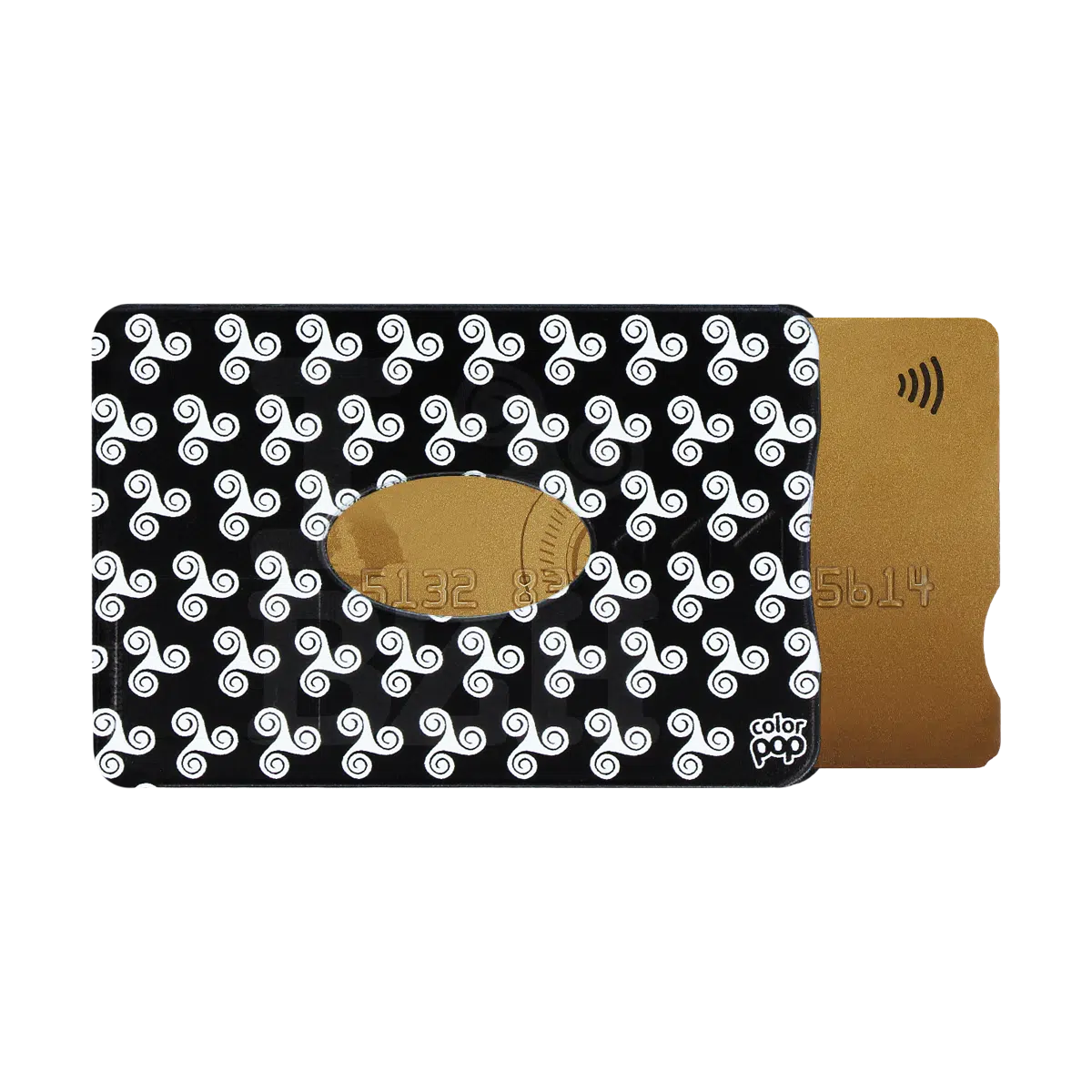 motif brh noir, carte bancaire, carte de crédit, carte anti-rfid, carte anti-piratage, protège carte bancaire, étui pour carte bancaire ou carte de crédit