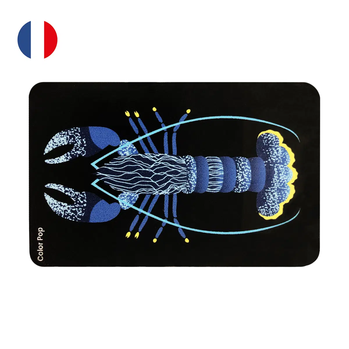 motif homard bleu, carte bancaire, carte de crédit, carte anti-rfid, carte anti-piratage, protège carte bancaire, étui pour carte bancaire ou carte de crédit