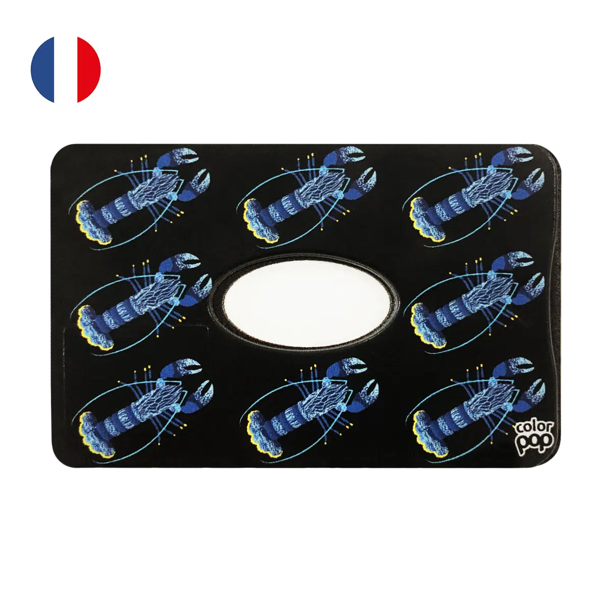 motif homard bleu, carte bancaire, carte de crédit, carte anti-rfid, carte anti-piratage, protège carte bancaire, étui pour carte bancaire ou carte de crédit