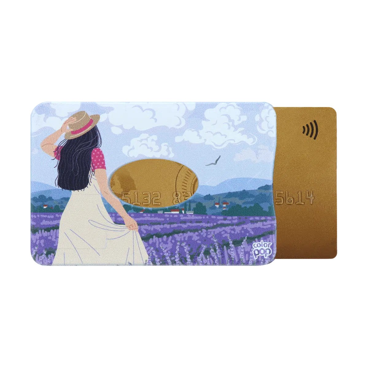 motif lavande boheme, carte bancaire, carte de crédit, carte anti-rfid, carte anti-piratage, protège carte bancaire, étui pour carte bancaire ou carte de crédit