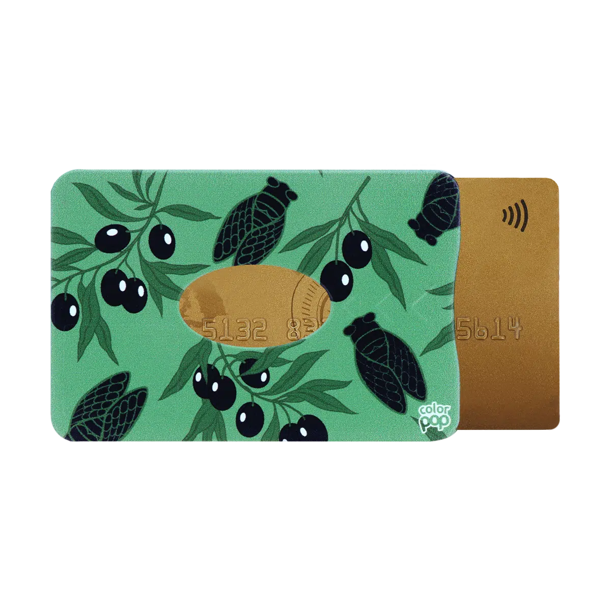motif olives vertes, carte bancaire, carte de crédit, carte anti-rfid, carte anti-piratage, protège carte bancaire, étui pour carte bancaire ou carte de crédit