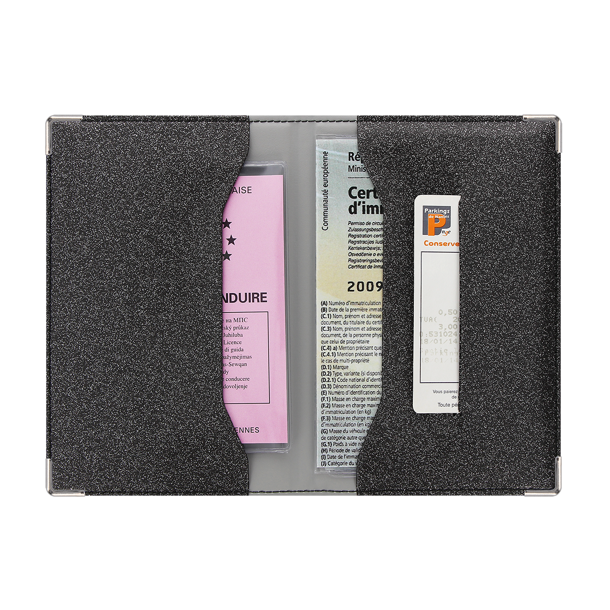 porte-papiers voiture étui carte grise permis de conduire Color pop fabrication française