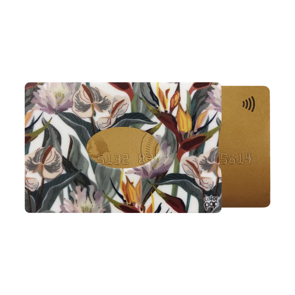 motif anthurium, carte bancaire, carte de crédit, carte transport, badge, carte cantine, protège carte bancaire, étui pour carte bancaire ou carte de crédit