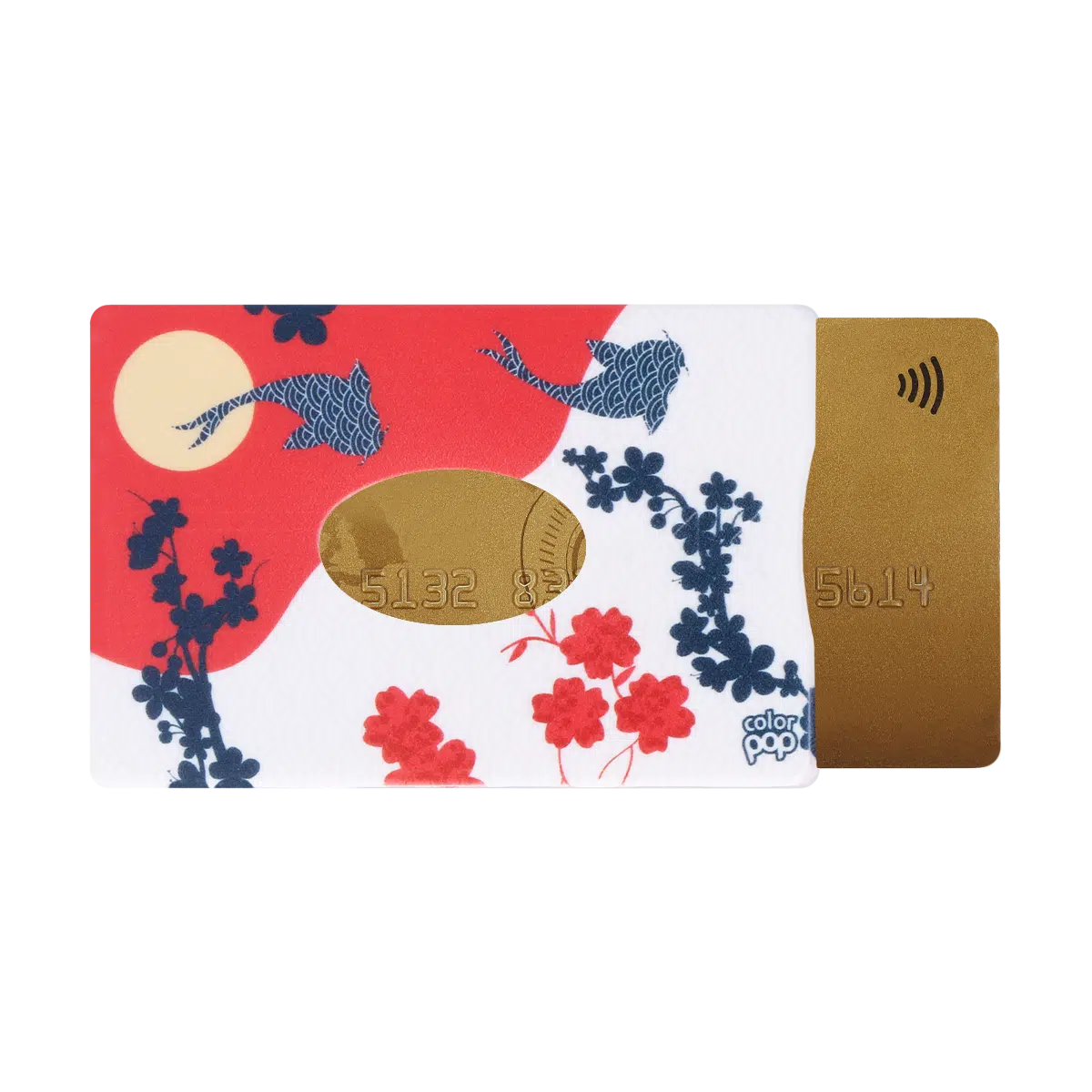 motif carpes, carte bancaire, carte de crédit, carte transport, badge, carte cantine, protège carte bancaire, étui pour carte bancaire ou carte de crédit