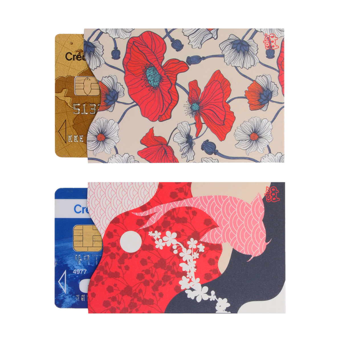 Lot de 2 étuis carton anti-RFID Color Pop