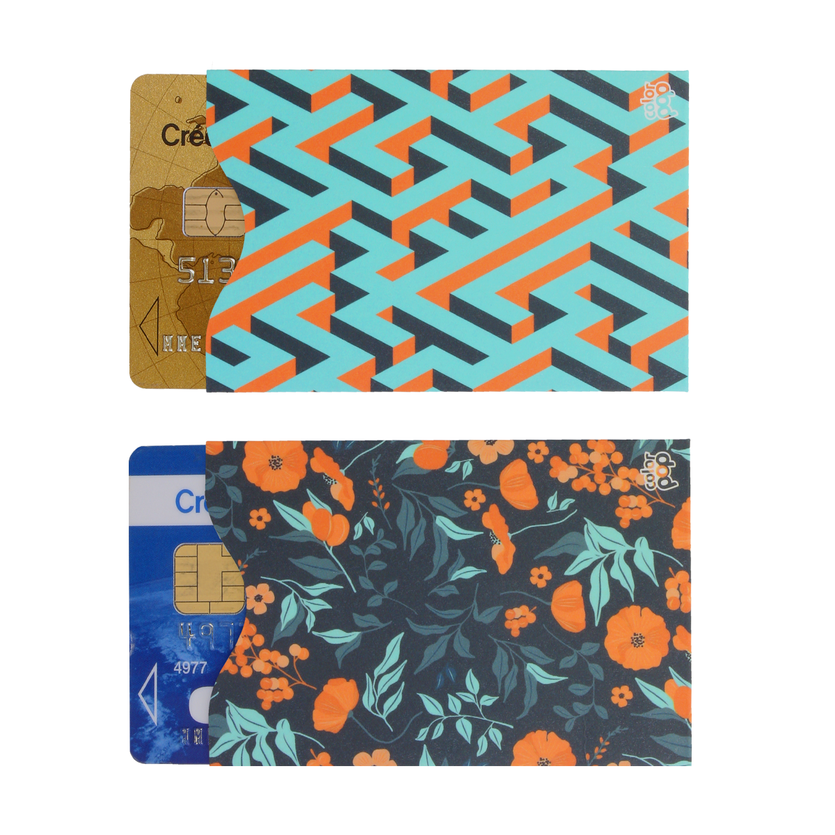 Lot de 2 étuis carton anti-RFID Color Pop