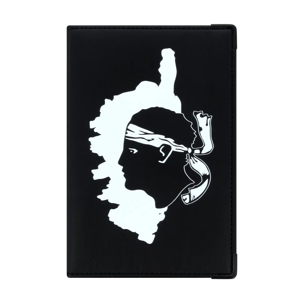 Porte document voiture, collection corse, motif tète de maure, pour ancien permis, carte grise, nouveau permis, assurance, carte grise, carte stationnement, carte péage