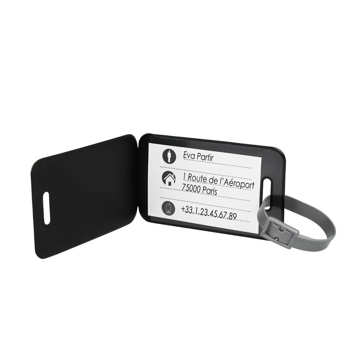 étiquette bagage, étiquette sac, étiquette cartable, étiquette corse motif tête de maure, étiquette bagage avec formulaire