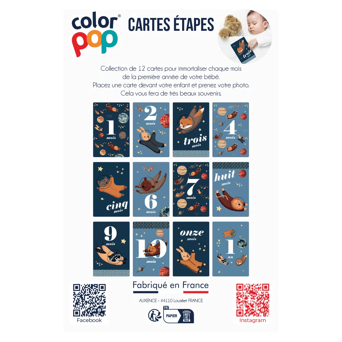 Color Pop cartes étapes kit naissance fabrication française