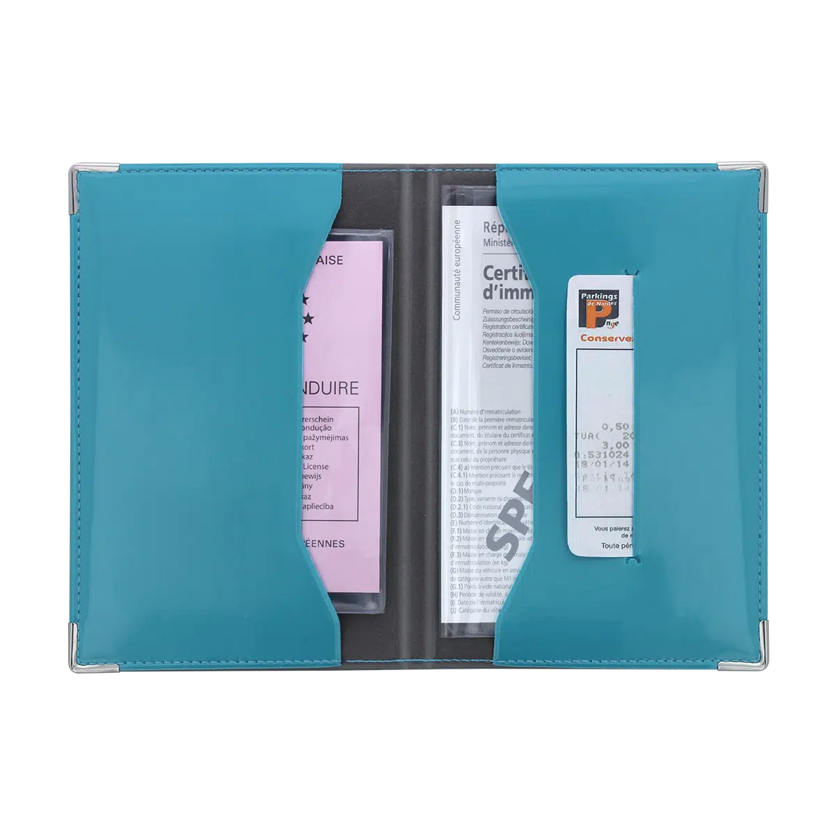 porte-papiers voiture étui carte grise permis de conduire Color pop fabrication française